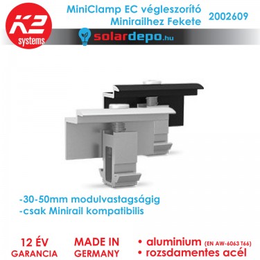 K2 Systems 2002609 MiniClamp EC Fekete végleszorító 30-50mm
